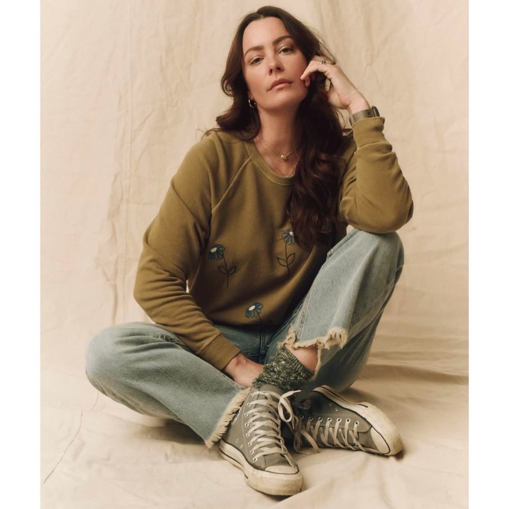 The GREAT. Sunflower Sweatshirt Embroidered